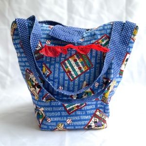 90s Vintage‎ Fun Retro Mickey Mouse Sports/Baseball Themed Tote/Bucket Bag